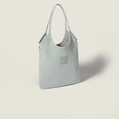 Miu Miu Ivy Suede Bag In Gray