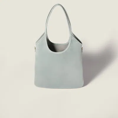 Miu Miu Ivy Suede Bag In Gray