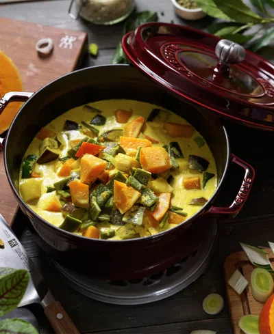 Staub Cast Iron 5.5-qt. Round Cocotte In Red