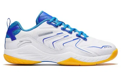Anta Badminton Shoes 'white Blue Orange' In Multi