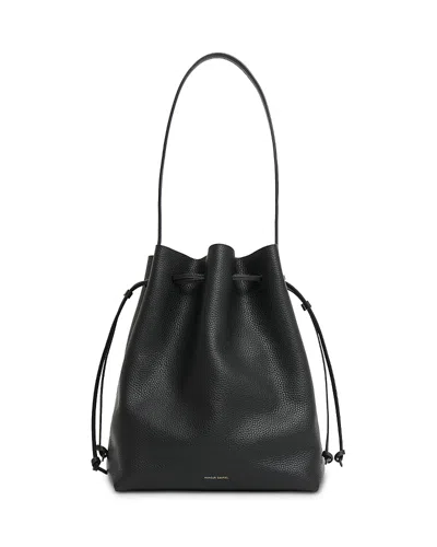 Mansur Gavriel Soft Mini Leather Bucket Bag In Black