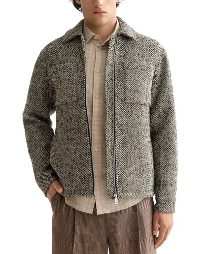 Scotch & Soda Multicolored Tweed Shirt Jacket In Gray
