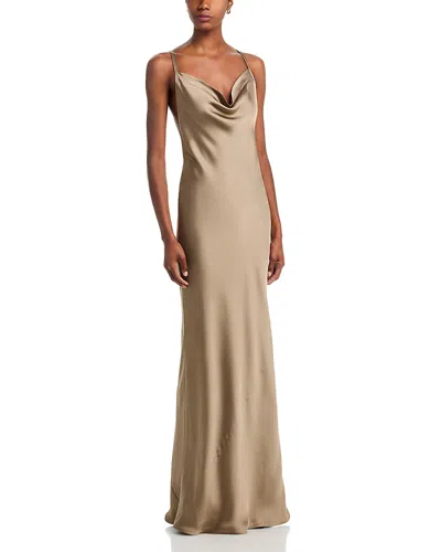 Norma Kamali Crossback Bias Gown In Brown | ModeSens