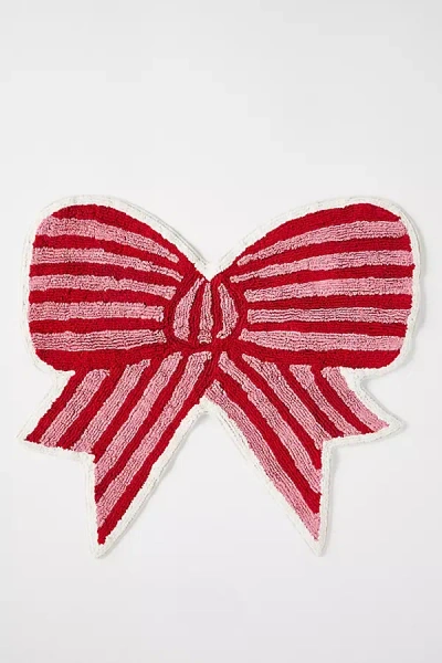 Anthropologie Shaped Bow Tufted Bath Mat In Multi