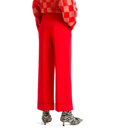 Essentiel Antwerp Pressed-crease Flared Trousers In Red