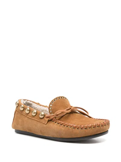 Isabel Marant Shearling Loafers In Neutral