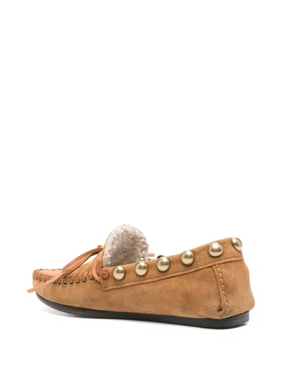 Isabel Marant Shearling Loafers In Neutral