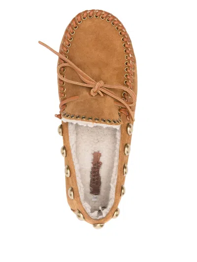 Isabel Marant Shearling Loafers In Neutral