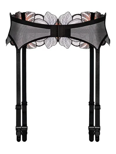 Zhilyova Laia Floral Embroidered Garter Belt In Multi