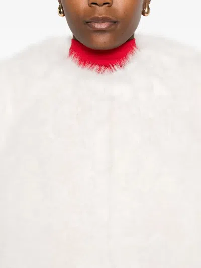 Maje Faux-fur Cropped Jacket In White