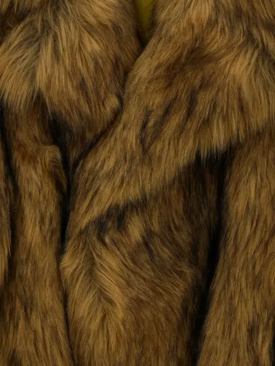 Dsquared2 Furry Collared Coat In Brown