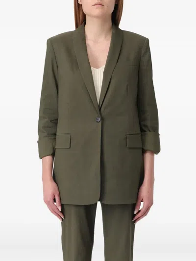 Theory Single-button Lapel Jacket In Green