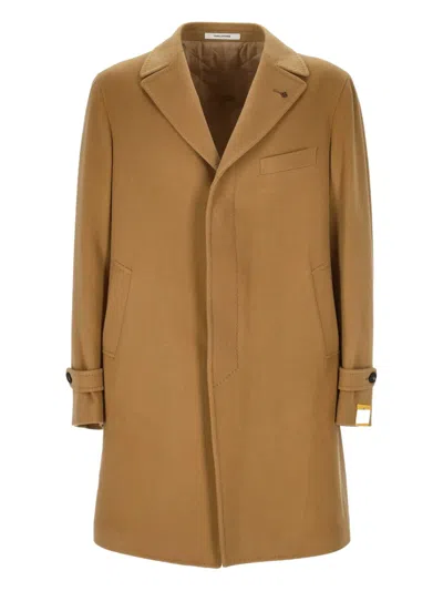Tagliatore Button-fastening Coat In Brown
