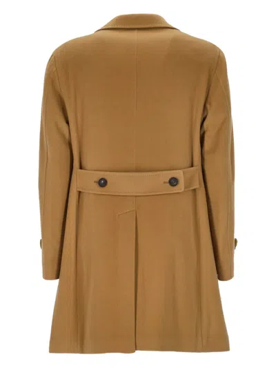 Tagliatore Button-fastening Coat In Brown