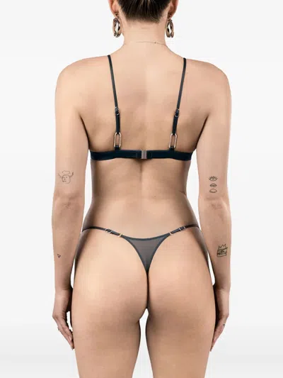 Zhilyova Floral Embroidered G-string In Multi