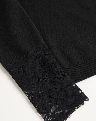 Valentino Garavani Top With Lace Inserts In Black