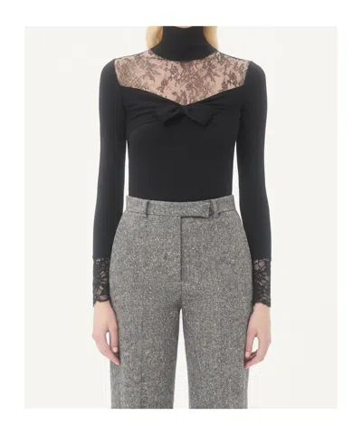 Valentino Garavani Top With Lace Inserts In Black