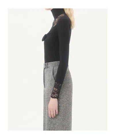Valentino Garavani Top With Lace Inserts In Black