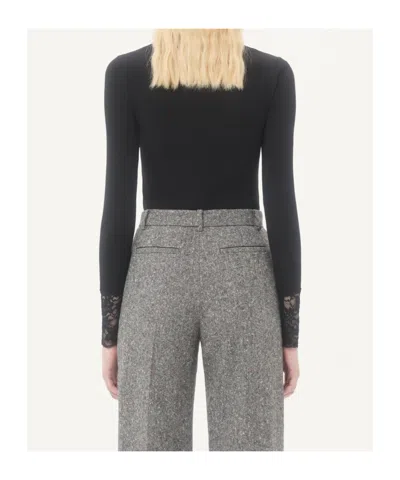 Valentino Garavani Top With Lace Inserts In Black