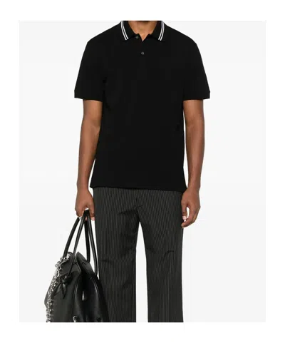Alexander Mcqueen Polo Shirt With Logo On The Collar In Black