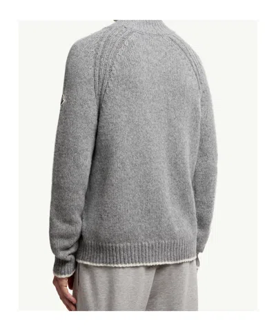 Moncler Turtleneck Sweater In Wool And Alpaca In Gray