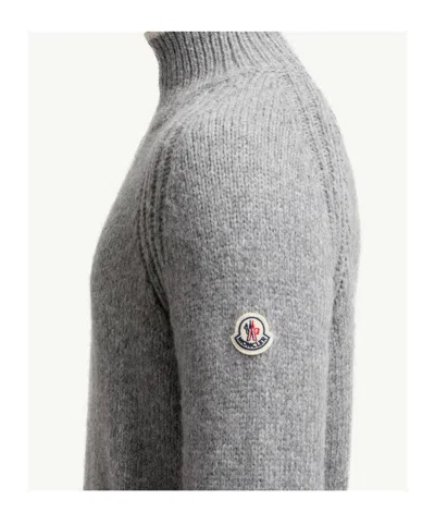 Moncler Turtleneck Sweater In Wool And Alpaca In Gray