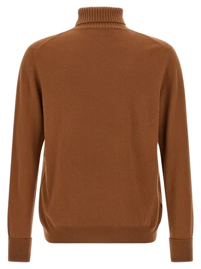Ballantyne Argyle-pattern Turtleneck Sweater In Brown