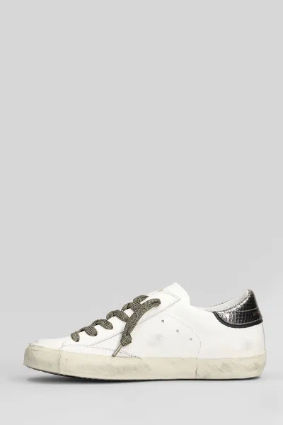 Philippe Model Prsx Low Sneakers In White Leather In White
