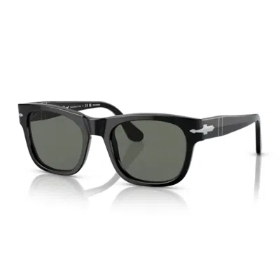 Persol Po3269s Rectangular Black Acetate Sunglasses In Black