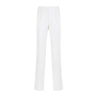 Ralph Lauren Tailored Silk Trousers With Pleated Detailing In White