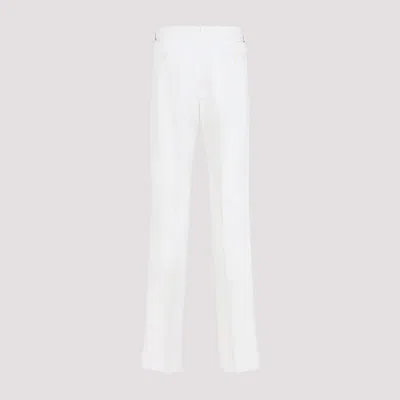 Ralph Lauren Tailored Silk Trousers With Pleated Detailing In White