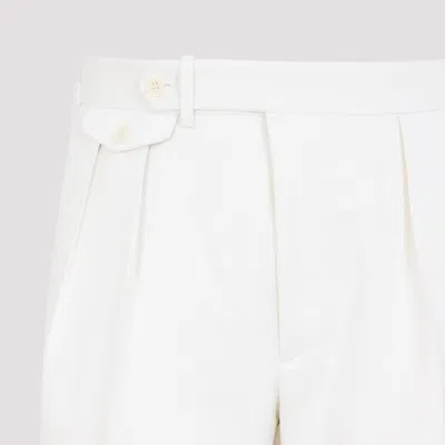 Ralph Lauren Tailored Silk Trousers With Pleated Detailing In White