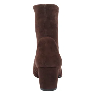 Stuart Weitzman Suede Ankle Length Block Heel Boots In Brown
