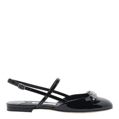 Jimmy Choo 'belinda Sb Flat' Leather Ballet Flats In Black