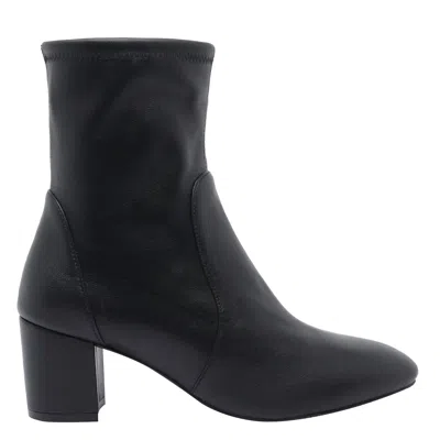 Stuart Weitzman Yuliana 60 Womens Leather Pull On Mid-calf Boots In Black Leather