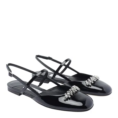 Jimmy Choo 'belinda Sb Flat' Leather Ballet Flats In Black