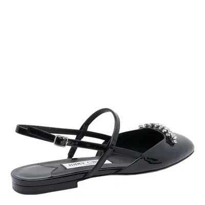 Jimmy Choo 'belinda Sb Flat' Leather Ballet Flats In Black