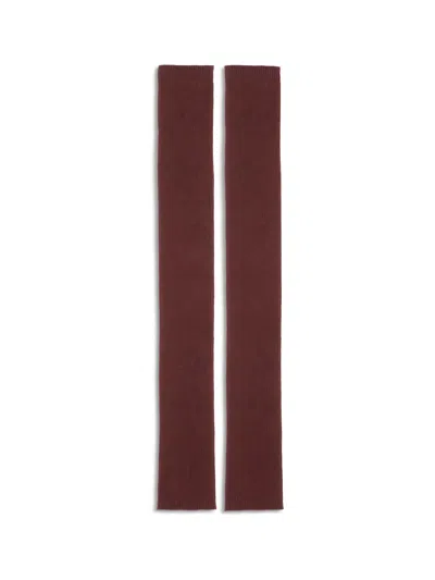 Sa Su Phi Long Ribbed Knit Gloves In Deep Burgundy Shade In Burgundy