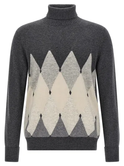 Ballantyne Argyle-pattern Turtleneck Sweater In Multi