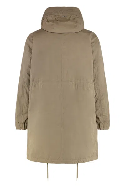 Herno Drawstring-hood Parka In Brown
