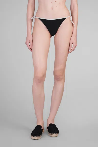 Mc2 Saint Barth Marielle String Beachwear In Black Viscose In Black