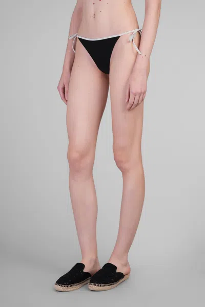 Mc2 Saint Barth Marielle String Beachwear In Black Viscose In Black