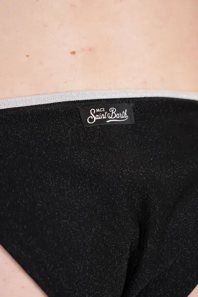 Mc2 Saint Barth Marielle String Beachwear In Black Viscose In Black
