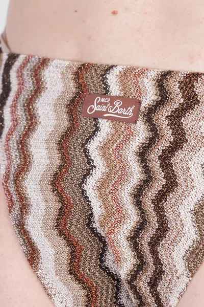 Mc2 Saint Barth Marielle Beachwear In Brown Polyamide In Brown