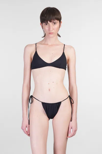 Mc2 Saint Barth Leah String Beachwear In Black Polyamide In Black