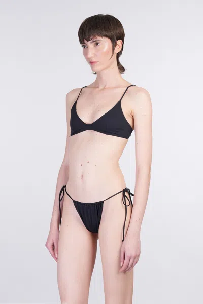 Mc2 Saint Barth Leah String Beachwear In Black Polyamide In Black
