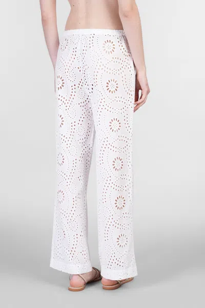 Mc2 Saint Barth Inez Pants In White Cotton In White