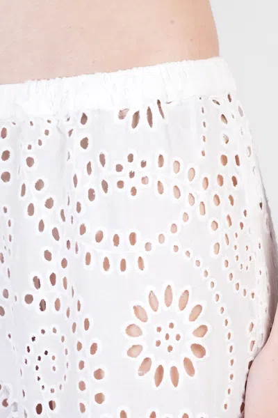 Mc2 Saint Barth Inez Pants In White Cotton In White