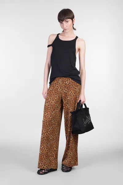 Mc2 Saint Barth Amalia Pants In Animalier Viscose In Animal Print