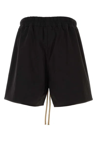 Fear Of God Black Stretch Nylon Blend Bermuda Shorts In Black